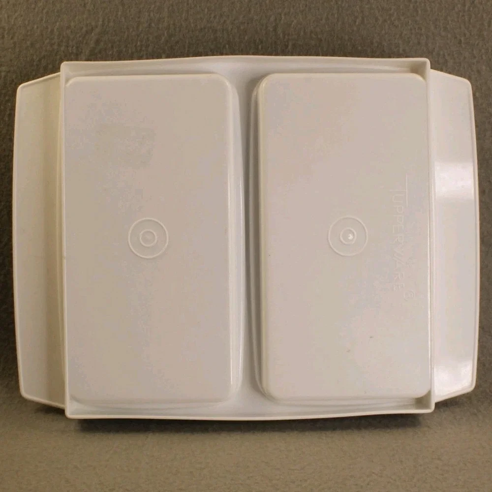 Tupperware Storage Container Rectangular Replacement Lid Base Blue White Large